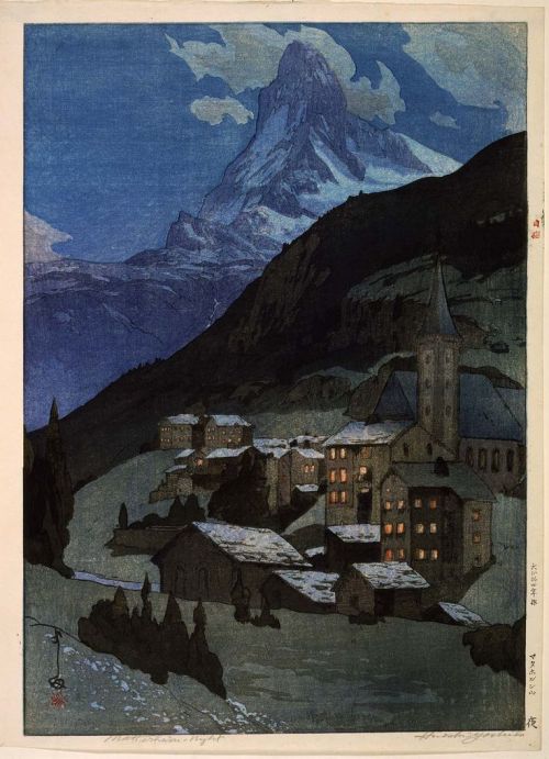 elvispandemonium:Hiroshi Yoshida 吉田 博 (1876 - 1950) - Matterhorn, Day and Night 1925