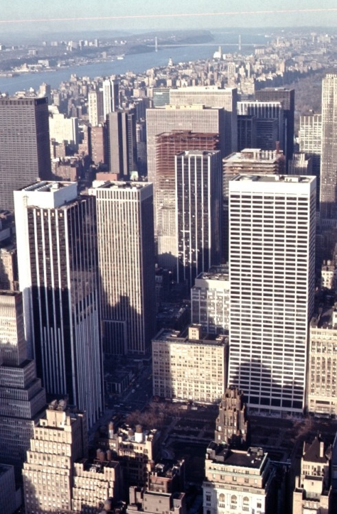 Midtown Manhattan Looking North from the Empire State Building, 1972.New York is, thanks to Times Sq