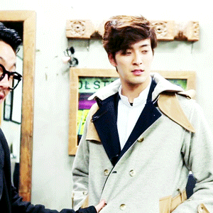 muslimprivilege:  James modeling a coat on Fashion King Korea 2 feat. a wild Sooyoon