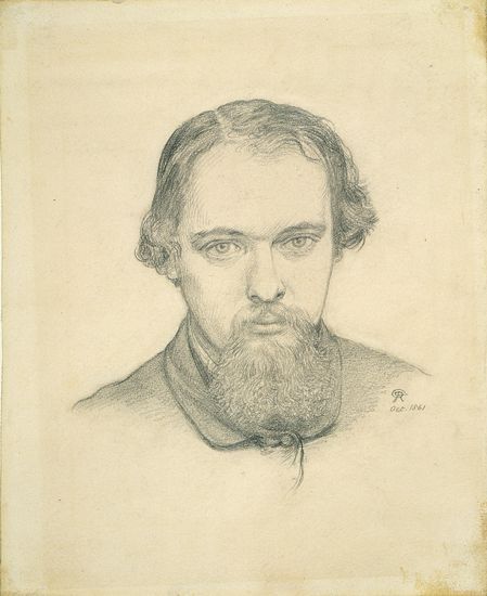 two self portraits by dante gabriel rossetti: the first dated dated october 1861, the second 1870. h