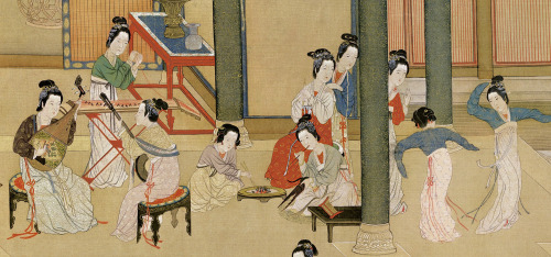 lycoris0:Traditional Chinese Hanfu in “Spring morning in the Han Palace” 《漢宫春晓图》(1494–1552) by Qiu Y