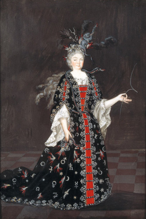 Franziska Sibylla of Saxe-Lauenburg (1675-1733) Margravine of Baden-Baden in fancy dress costum