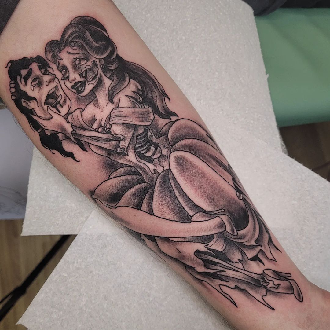 disney princess collage tattoo