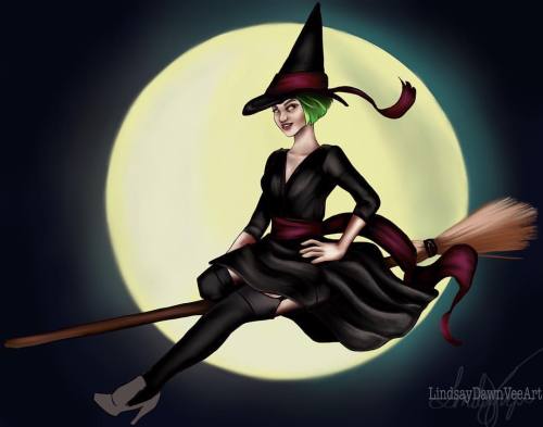 &lsquo;Tis the season for pinup-inspired witches. #illustration #drawsomething #artcollective #a