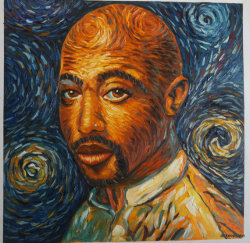 shannonsartwerkk:  I love this because Tupac wrote a poem entitled “Starry Night” dedicated to Vincent van Gogh.  Also the hauntingly beautiful song ‘Vincent’ was Tupac’s favorite:)