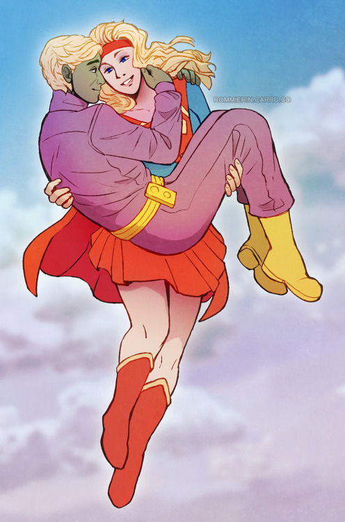 rommie:An adorable commission for dcvillain on twitter! Supergirl and Brainiac 5 taking a little fli