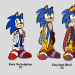 weirdozjunkary:Design for the blue king. Sonic is mostly there for height reference. He’s a tired old man, so tired and done with everything. Yes his age reflects how long his brand has been around