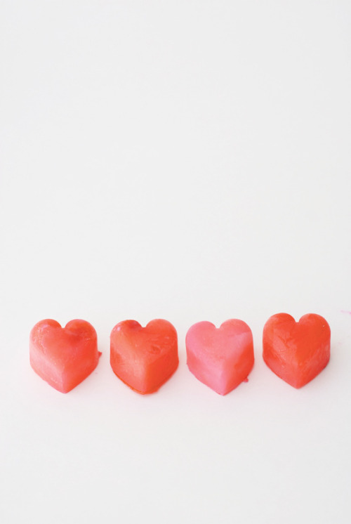 rainbowsandunicornscrafts:DIY Pink Heart Milk Cubes Tutorial from A Subtle Revelry here. A cute way 