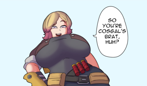 Commission: Roggy cosplaying as Penny (Fortnite) finds cosgal’s son at a con. Thrilling conclusion in Pixiv.  Commissions / Donations  