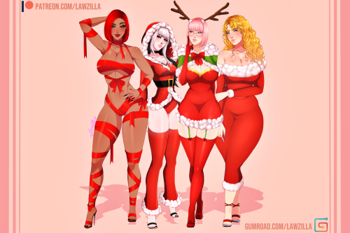   We say goodbye to X-mas in the best way, Decided to draw some of my OCs   Who would be your perfect waifu: Caira, Sky, Eri or Sammy?  Full pack with extra versions avaiable on Patreon And Gumroad!