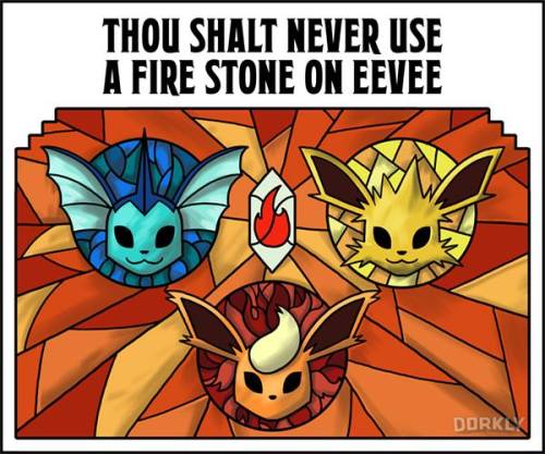 theapatheticstag:  corphish:  scotophorus: smatter:  beben-eleben:  via Pokemon Artwork  Honestly offended yall would shade flareon like that she’s my favorite eeveelution I hate all the others except maybe vaporeon  Why hate on flareon  Thou shall