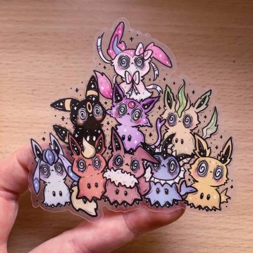 retrogamingblog2:Mimikyu Eeveelution Stickers made by Janina Hoffman