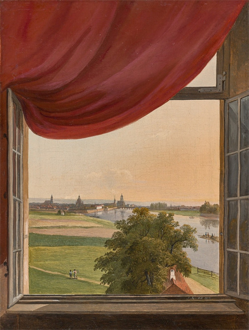 amare-habeo: Julius Kaskel (German artist)Window view of Dresden, 1837Oil on canvas, 32 × 24 c