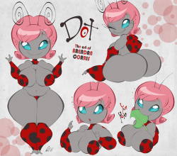 brendancorrism:I wanted to make up a super cute/sexy ladybug character, so I present to you, Dot. I first doodled Dotty quickly earlier this year. I liked her design so much I decided to do several shots of her. Dot’s super cutesy, bubbly, and giggly.