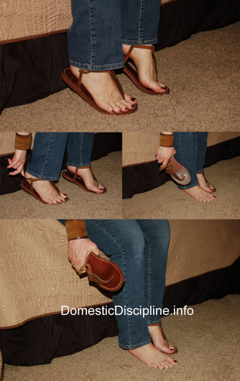 Leather t-strap sandals that I LOVE, and my husband FEARS.