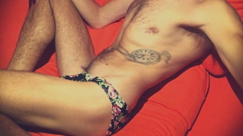 sufferedconsequence:  Feeling like a 70s playgirl in this bright orange egg chair and new undies.