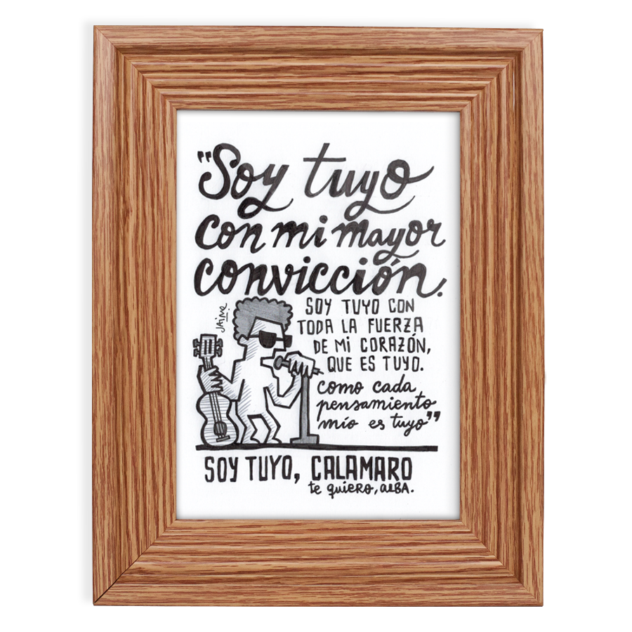 Frases dibujadas — SOY TUYO Dibujo: 13 x 18 cm. Marco: 16 x 21 cm. ...