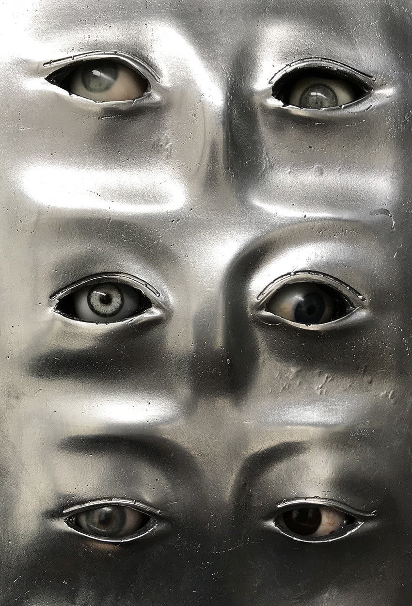 redlipstickresurrected:  Aluminum Vintage Medical   Prosthetic Eye Display with Prosthetic