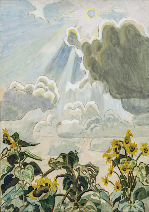 pinkstarlightcomputer: Charles E. Burchfield Untitled (Sunflowers) 1916-1921 watercolour on paper 26