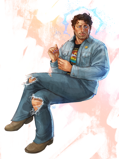 Cas in Dean’s clothesFull body commission for @destielgaysex[my commissions]