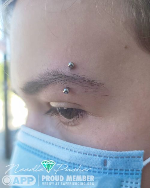 The only eyebrow piercing I’ve performed during Julyebrow! Implant grade titanium polished to 