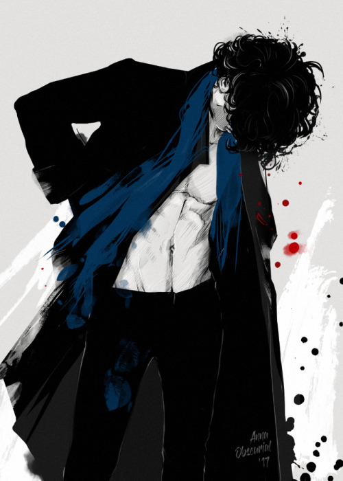 simpleanddestructivechemistry: annaobscur: Sherlock (’Half-dressed Detective’)by Anna Ob