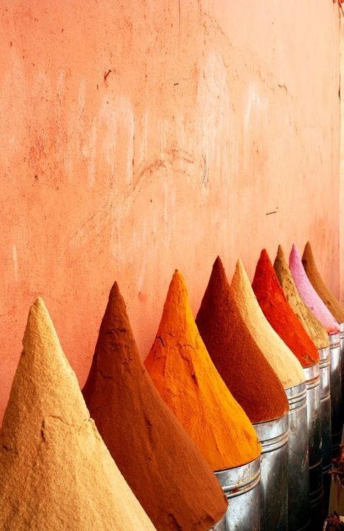 Spice mounds, Marakech, Morocco.