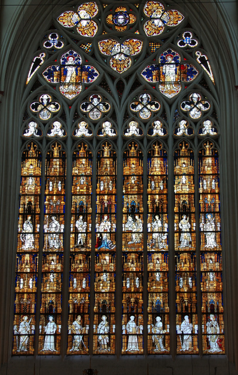 Stained glass window in the Altenberger Dom, designed in 1390 and finished by 1400