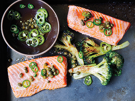 foodffs:  Roast Salmon and Broccoli with Chile-Caper Vinaigrette Really nice recipes. Every hour. 