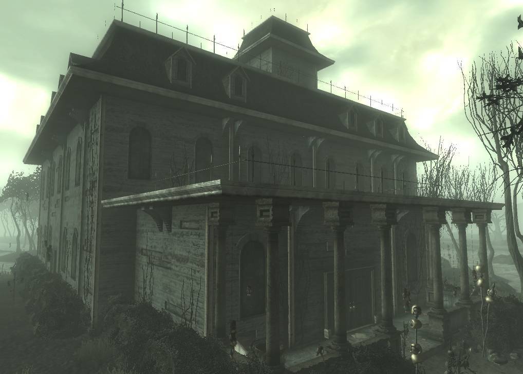 nukapedia:  Blackhall Manor is a location in Point Lookout. The Manor’s sole inhabitant