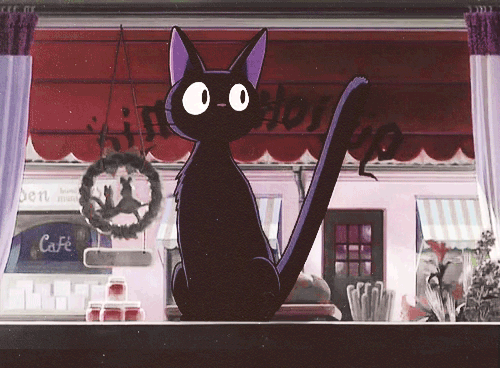 Jiji in Kiki’s Delivery Service, 1989魔女の宅急便,  Majo no TakkyūbinKiki: “We can fly wi