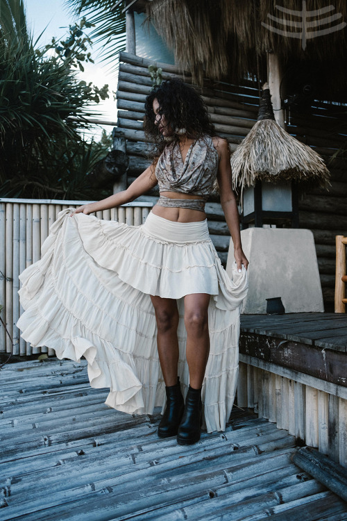 Looks By Manaka Collection : Divine Earth Collection - Fairy Tale Ruffle Skirt - CreamThis beau