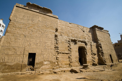 The Egyptian Temple of Esna, south of Luxor. Erected in the Ptolemaic Period, this temple was the la