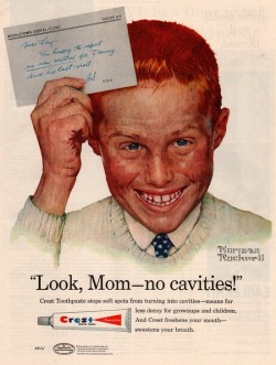 Crest Toothpaste advertisement, 1957. Illustration by Norman Rockwell.