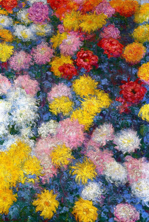 artist-monet:Chrysanthemums, 1897, Claude MonetSize: 88.5x130.1 cmMedium: oil on canvas