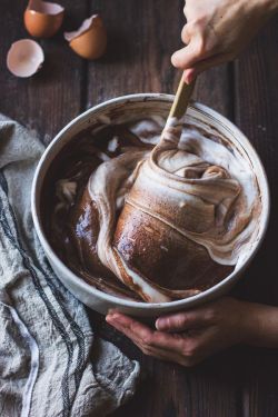 saltedtartine:  chocolate chestnut cream cake with coffee and rum.  just the batter is cool, too&hellip;what? :P