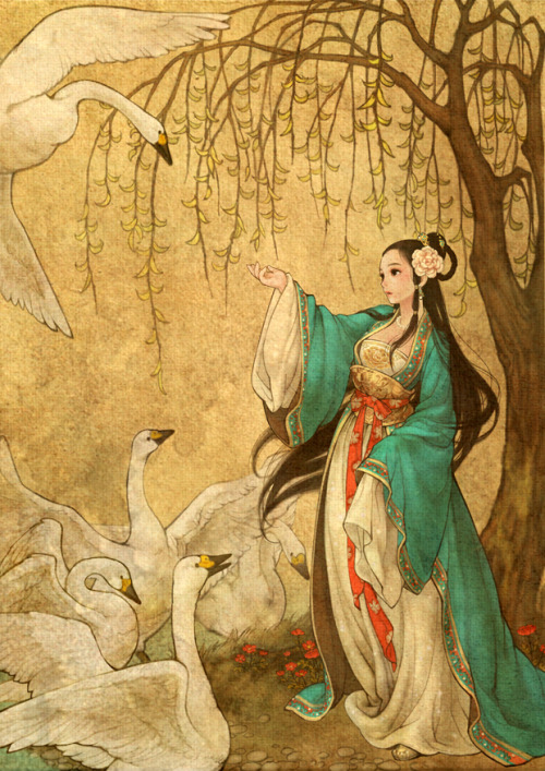 las-calles:  fairytalemood:  art by obsidian (Wooh NaYoung) Beauty and the Beast, Alice in Wonderland, Wild Swans, Red Riding Hood, The Snow Queen, The Wizard of Oz  this is still my favourite thing 