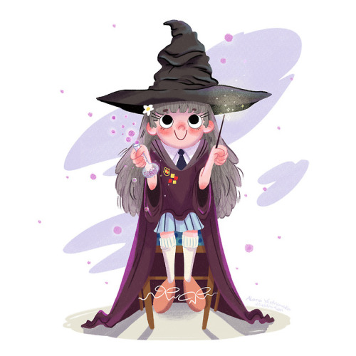 Inspired by Potter week prompts :)Made an illustration of myself as a new student in Hogwarts ;)