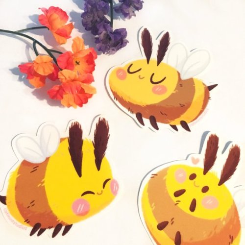 littlealienproducts:Bee Stickers by CatmintStudios