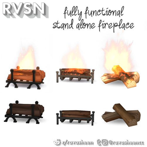ravasheencc:Feel The Burn Fireplace InsertsThe Feel The Burn set comes with 7 different fireplace in