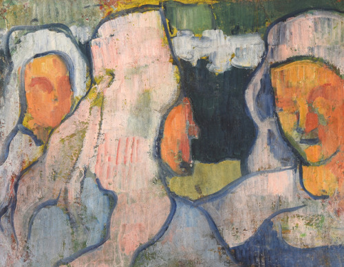 amare-habeo:Emile Bernard (French, 1868-1941)Three Breton Women, N/DOil on canvas, 25 x 31 cm