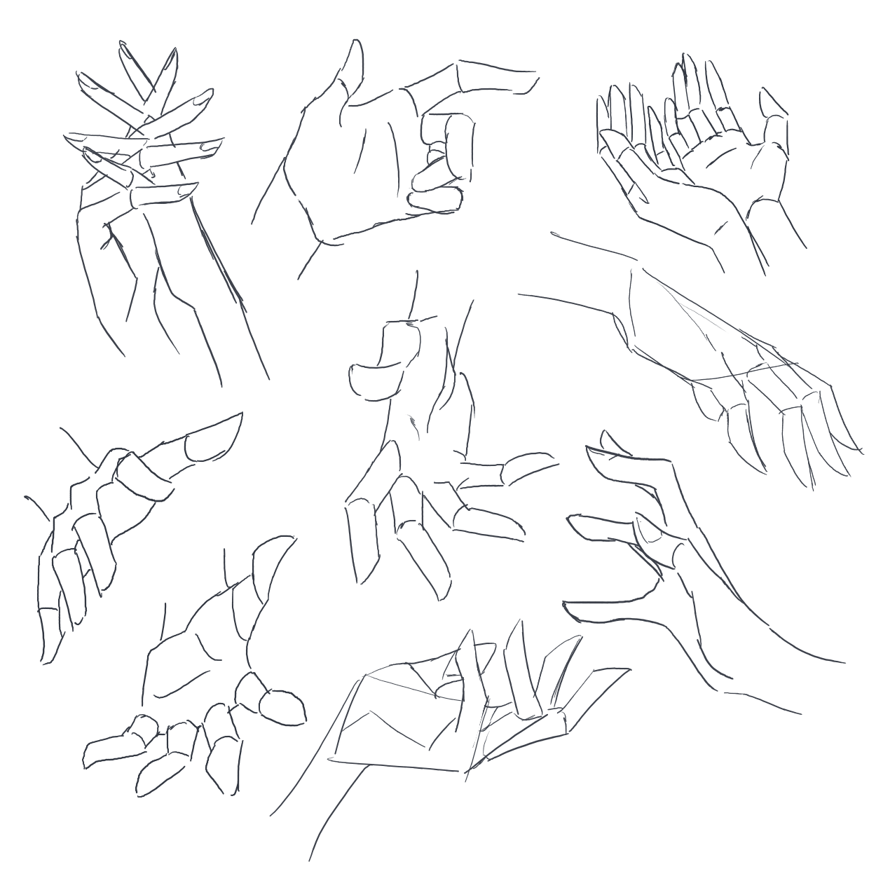 Yuuee-art — Some simplified hands practice