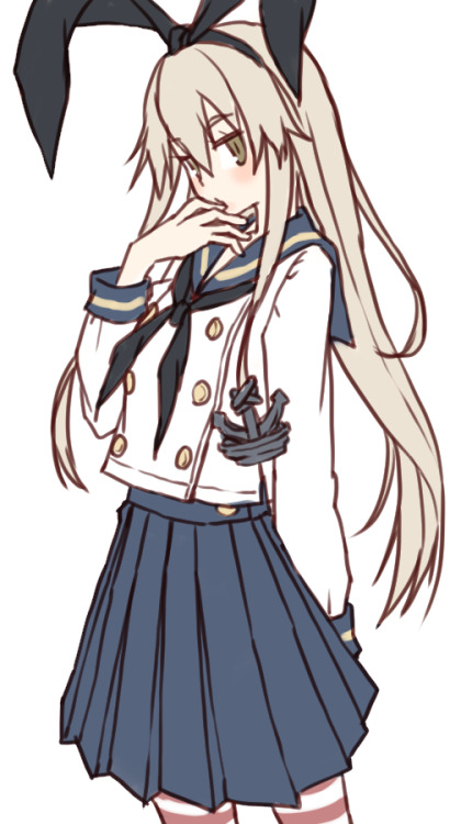 einalterfuchs:  ミフネビッチ（@MIF_jp）さんのリクエストで、島風（肩出し無し、ヘソ出し無し、スカート丈普通）。