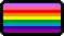 a grainy pixelated stamp of the Gilbert Baker Pride Flag. Made by @prideflagstamps on tumblr.