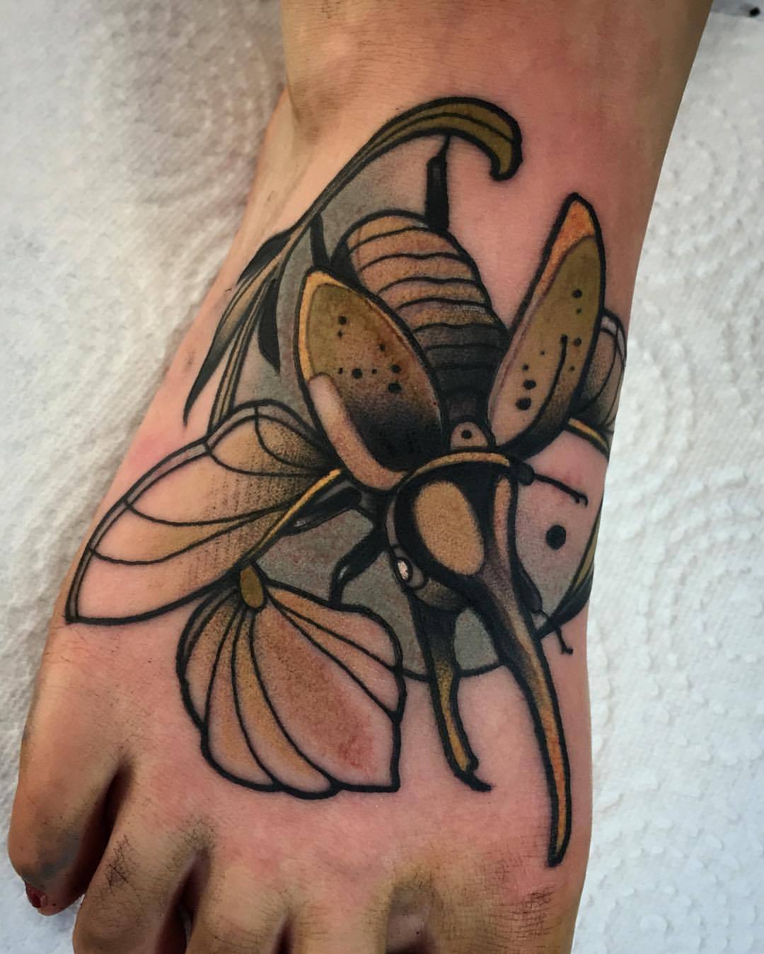 Atlas Beetle Tattoo by Medusa Lou