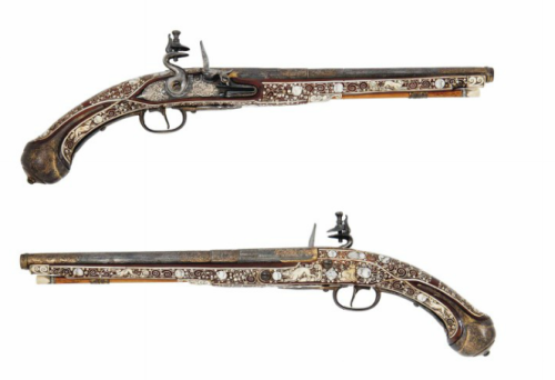 A pair of flintlock holster pistols originating from Silesia, formerly owned by Holy Roman Emperor L