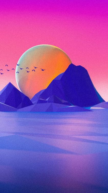 Fishing, sea, mountains, sun, sunset, digital art, 720x1280 wallpaper @wallpapersmug : ift.t