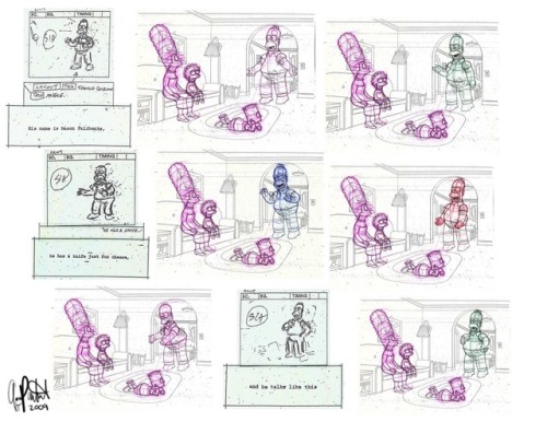 Layout for a scene from the 2006 Simpsons episode, Homer’s Paternity Coot.