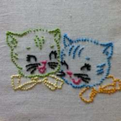 rmgilby:  Neon kittens. #embroidery  LOVE THIS, Rachel!!