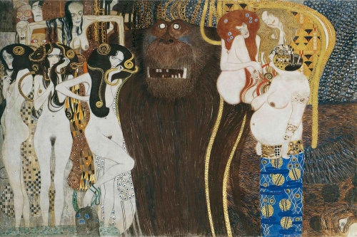 Paintings part of the &ldquo;Beethoven frieze&rdquo; by Gustav Klimt, 1902